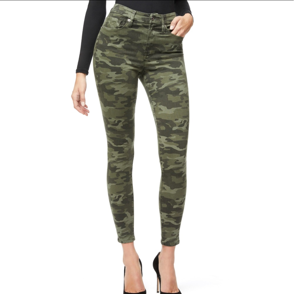 NWT Good American Good Waist Camo High Waisted Skinny Jean